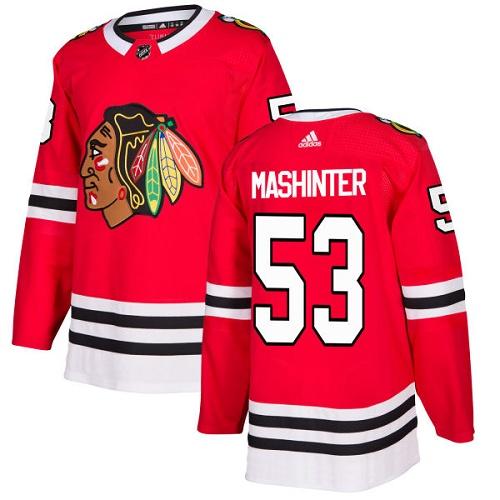 Adidas Men Chicago Blackhawks 53 Brandon Mashinter Red Home Authentic Stitched NHL Jersey